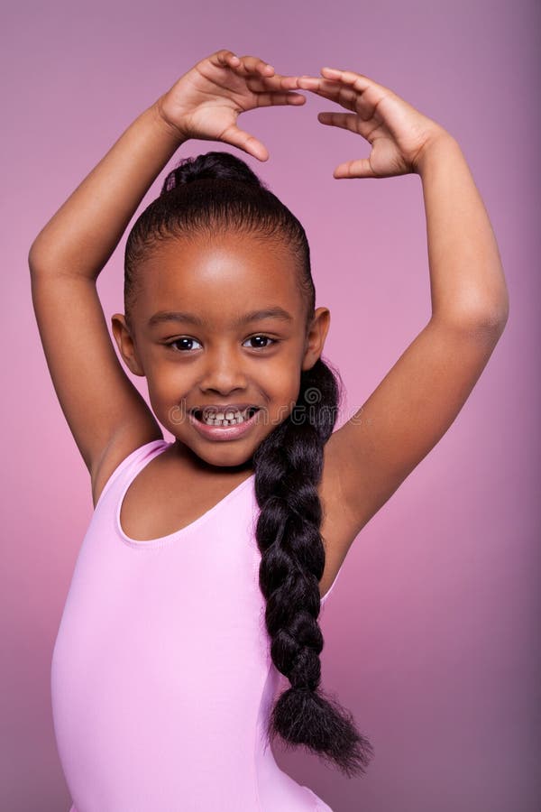 African American little girl curly hair