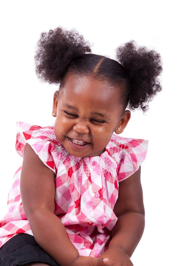 Cute little african american girl laughing