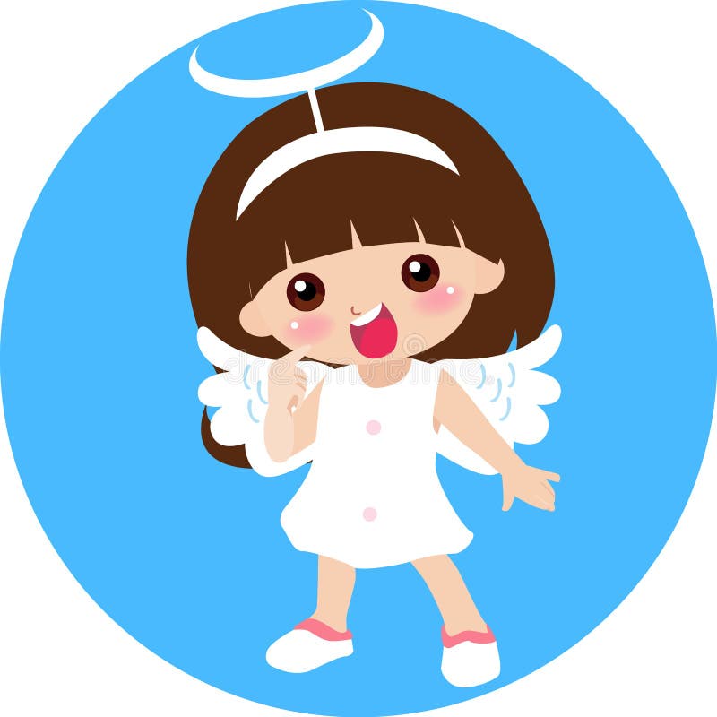 Download Cute little angel girl stock vector. Illustration of children - 7585646