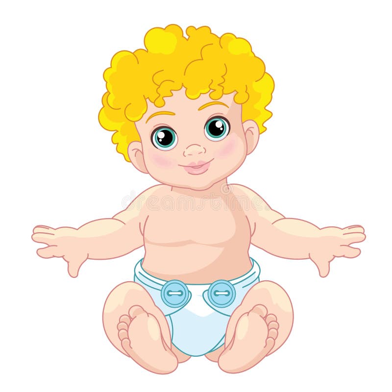 Cute Little Baby Isolated on White Background Stock Vector ...