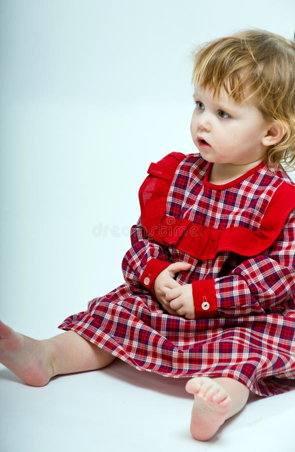 Cute Little Baby in Red Dress Stock Image Image of experience, cute