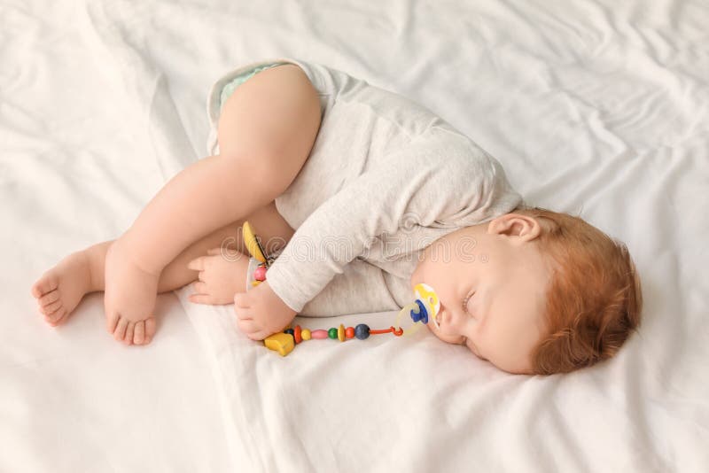 Cute Little Baby Sleeping Bed Stock Image Image of home, dream 110315203