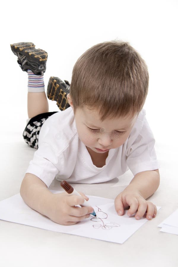 Cute little boy drawing