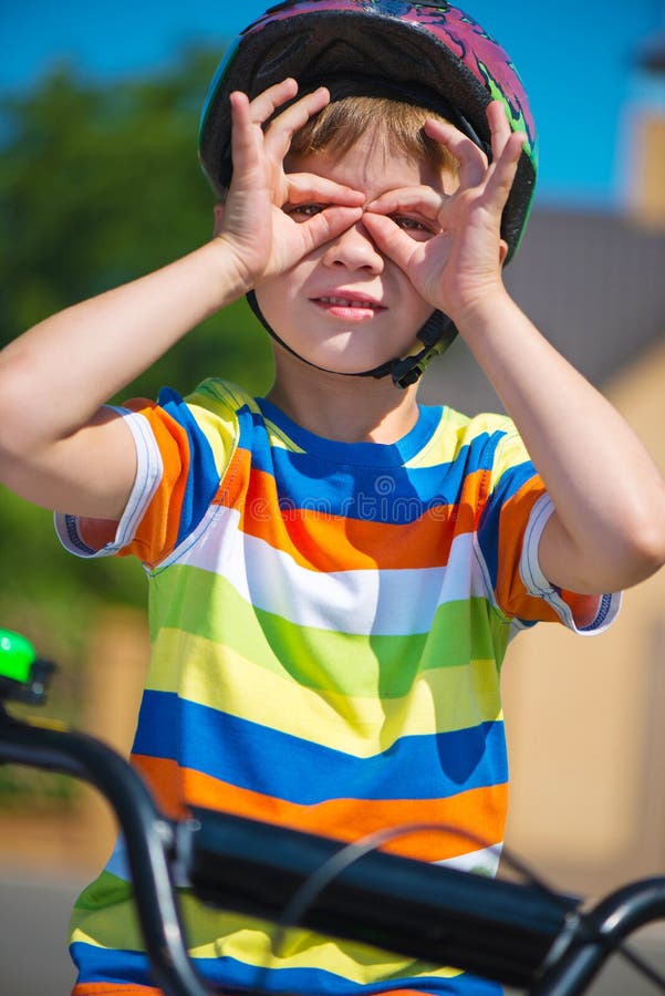 Cute Little Boy Riding Bicycle Stock Image Image of bicycle, healthy