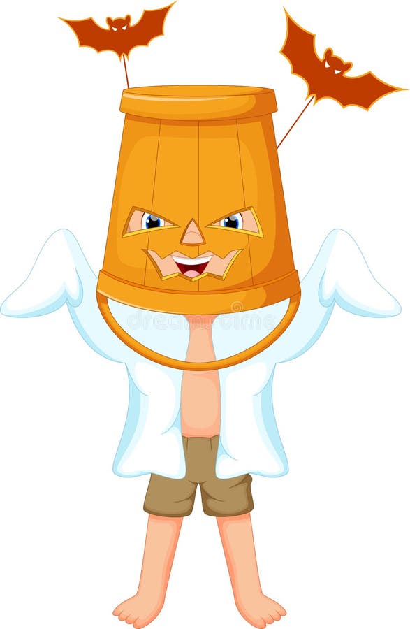 Cute little boy wearing a ghost costume royalty free illustration Cute little boy wearing a ghost costume royalty free illustration