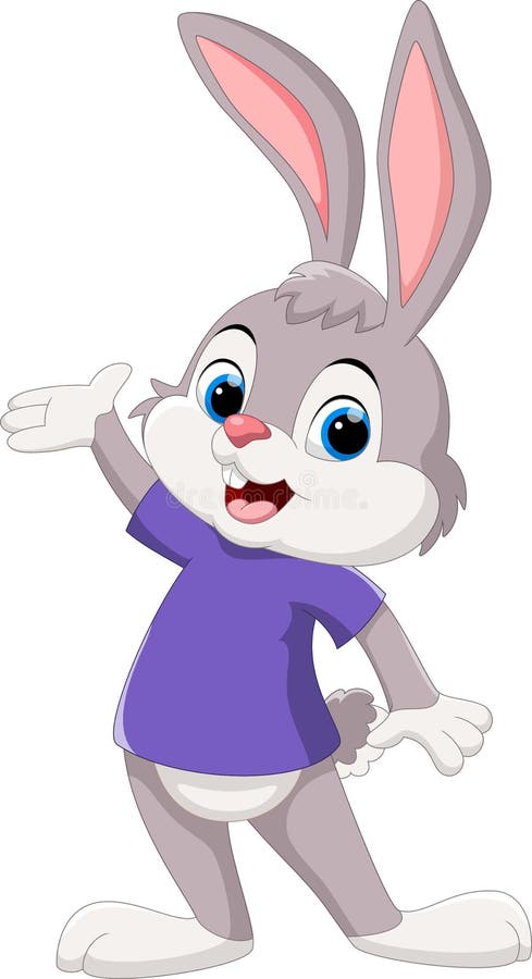 Cute little bunny raised his hand royalty free illustration Cute little bunny raised his hand royalty free illustration