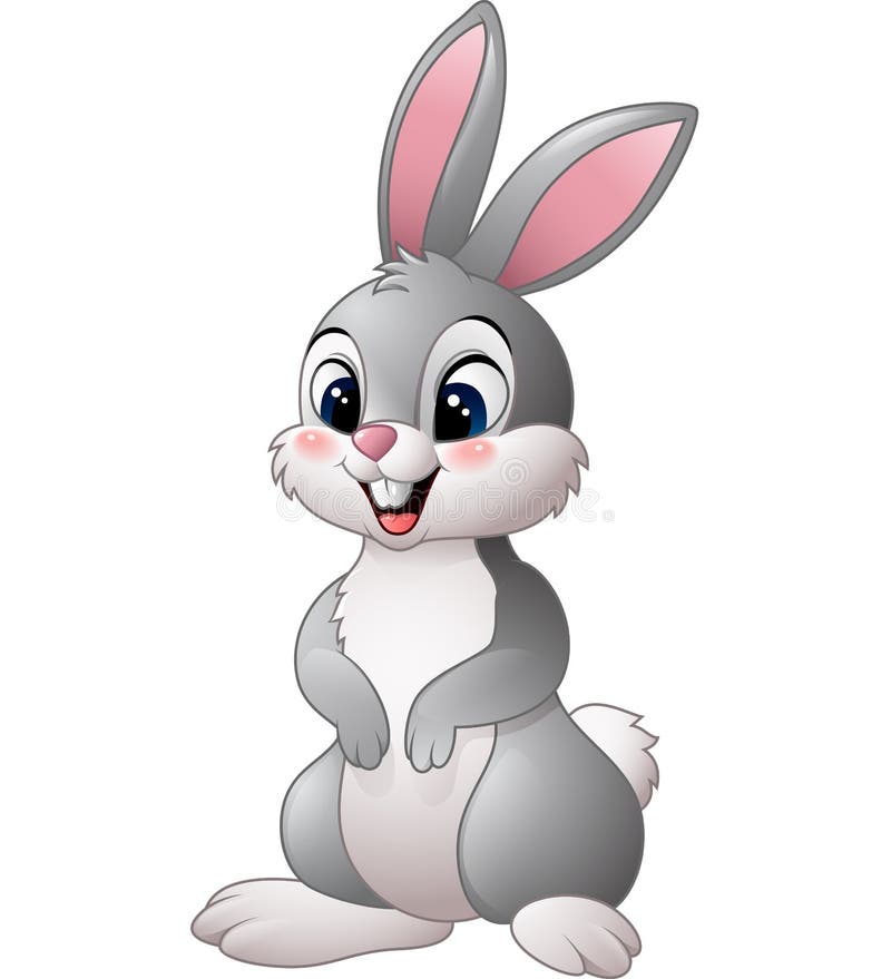 Cute Little Bunny on White Background Stock Vector - Illustration of farm,  cartoon: 76553138