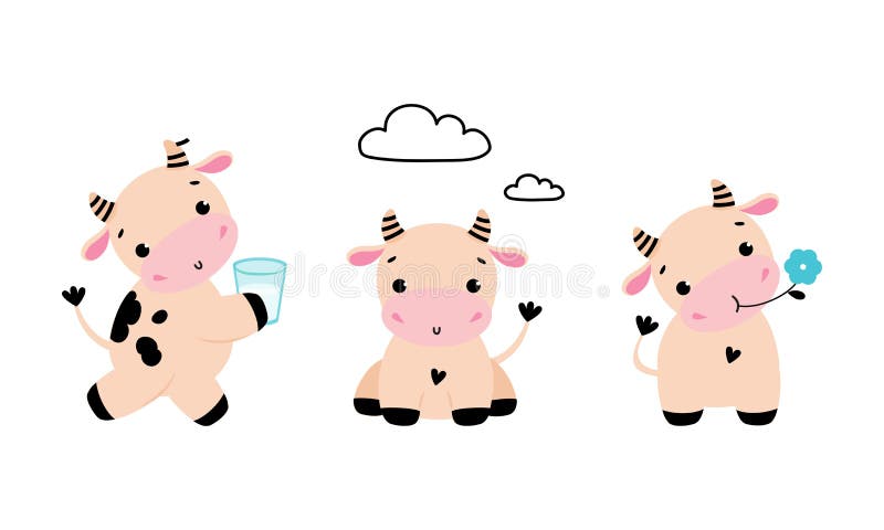 https://thumbs.dreamstime.com/b/cute-little-cow-calf-hoof-drinking-milk-glass-chewing-grass-vector-set-funny-cattle-as-farm-animal-cute-little-cow-247539691.jpg
