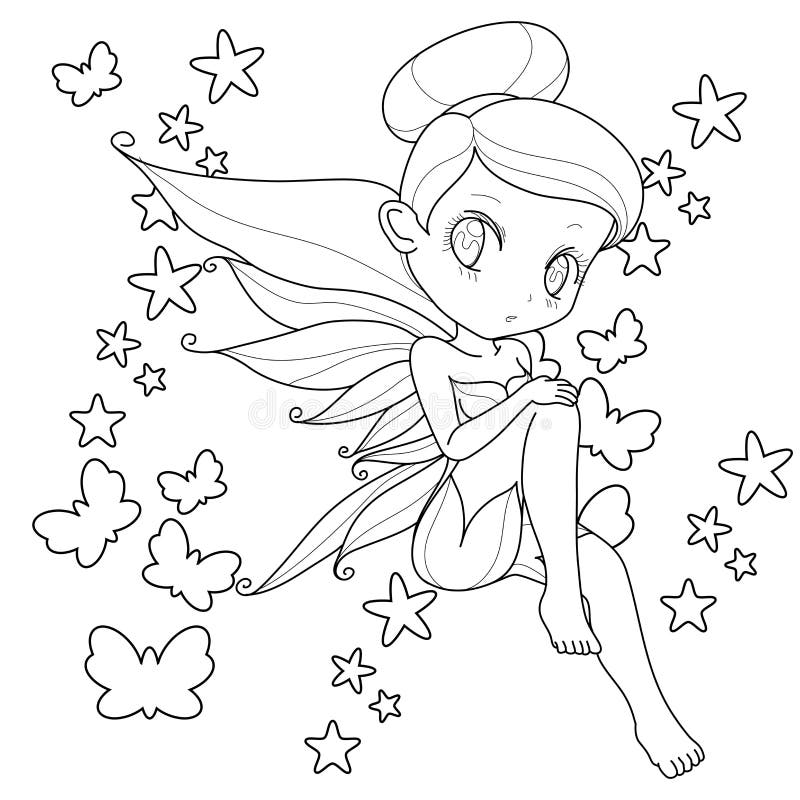 fairy coloring page stock illustrations – 5716 fairy
