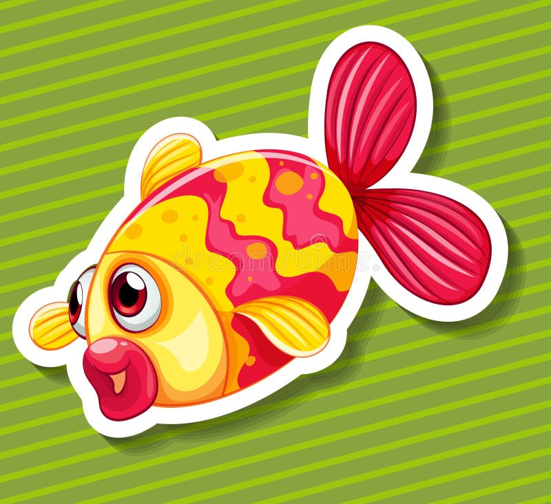 Cute little fish swimming stock vector. Illustration of