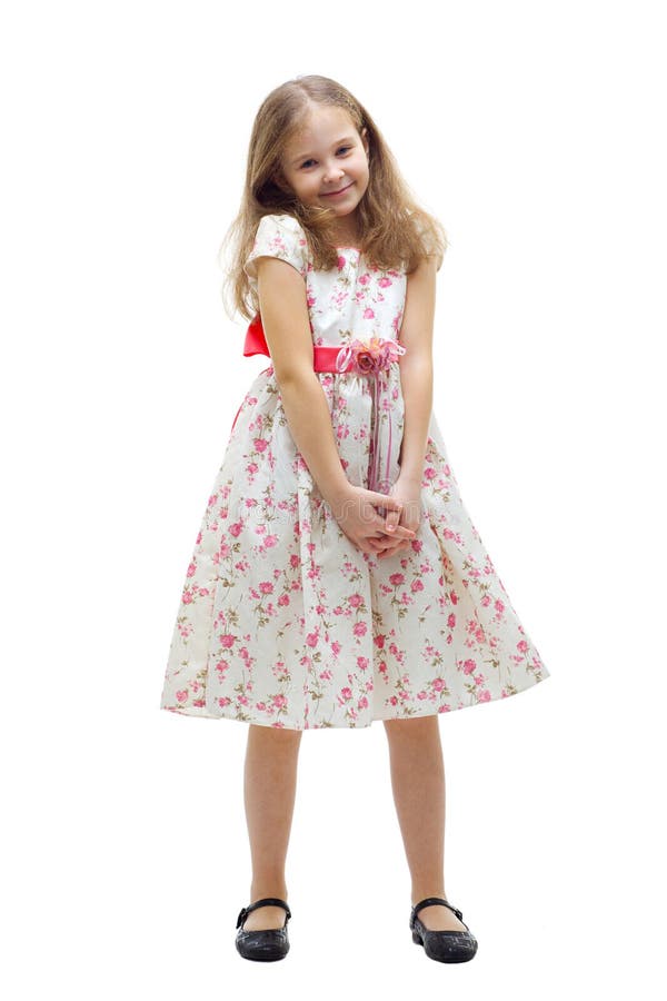 Portrait of a Pretty Little Girl in Pink Dress Stock Photo - Image of ...