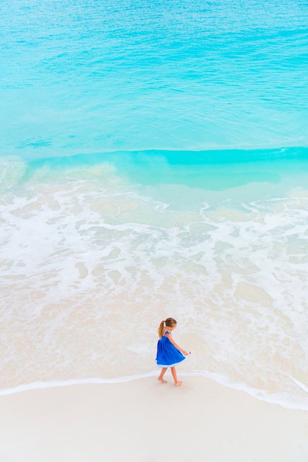 Adorable Little Girl at Beach during Summer Vacation Stock Image ...