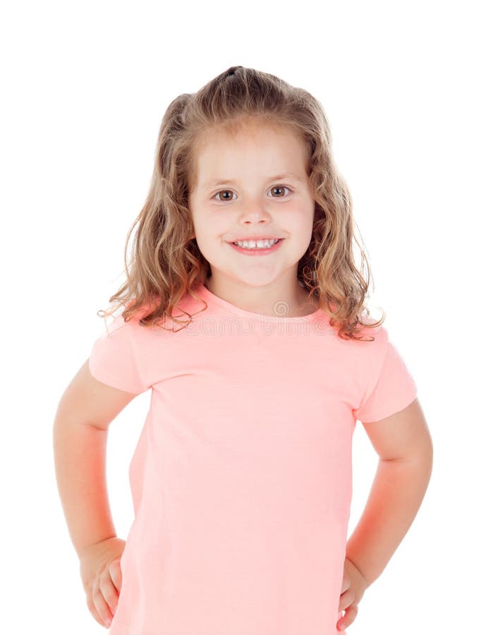 Cute Little Girl With Crossed Arms Smiling Stock Photo - Image: 55571397