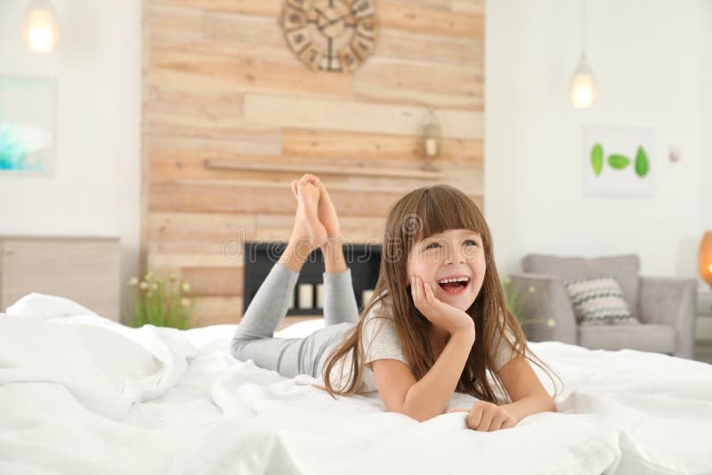 Little Girl Lying Bedroom