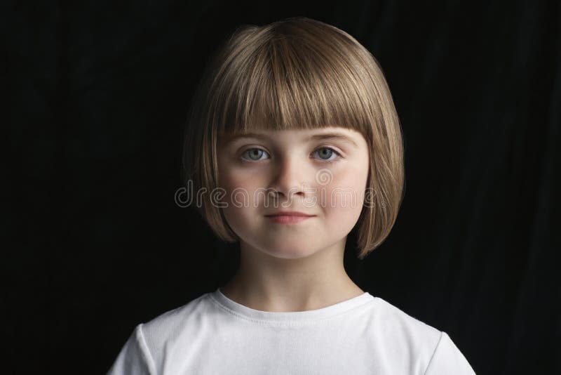Cute Little Girl With Short Hair Stock Image Image Of Hair