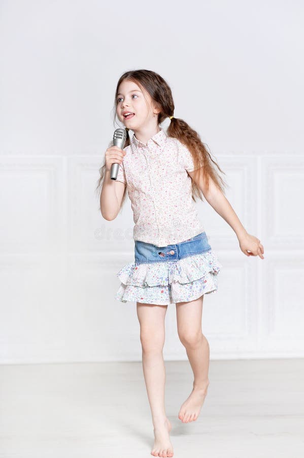 Cute little girl singing