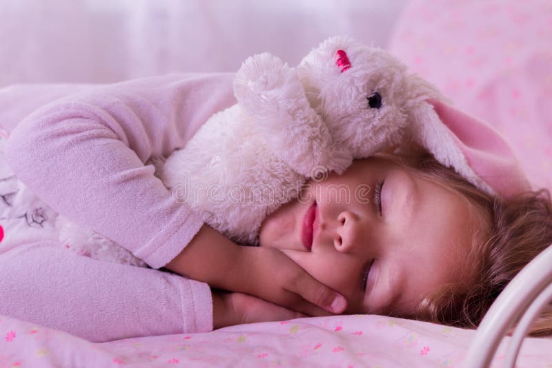 Cute Little Girl is Sleeping. Stock Photo Image of cute, comfortable