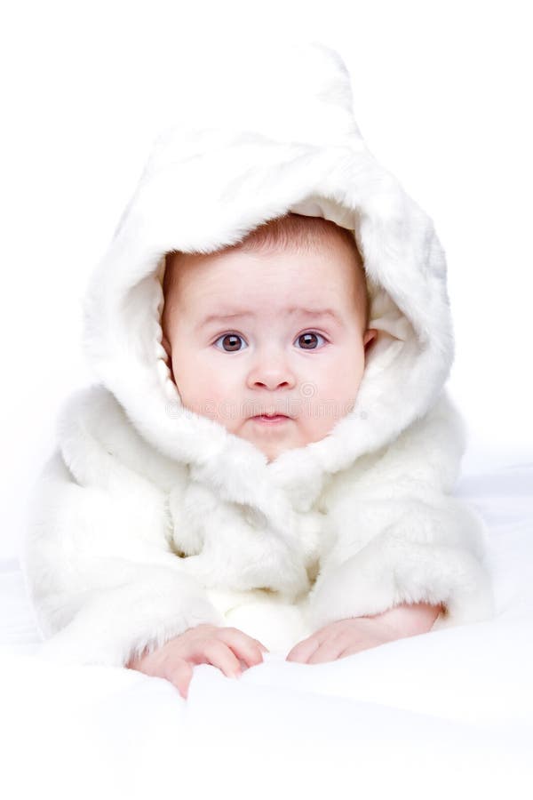 Cute little girl with a warm coat on