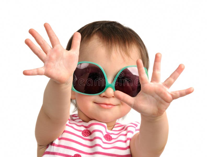 Cute little girl wearing sunglasses