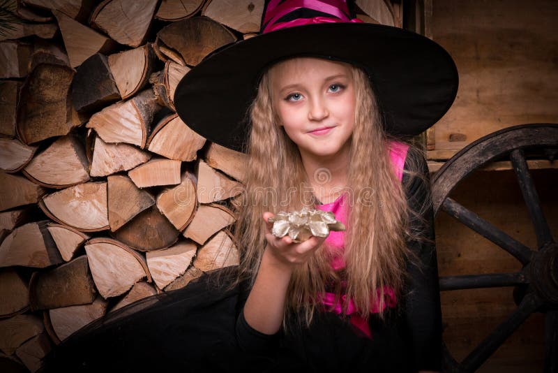 Cute little girl witch