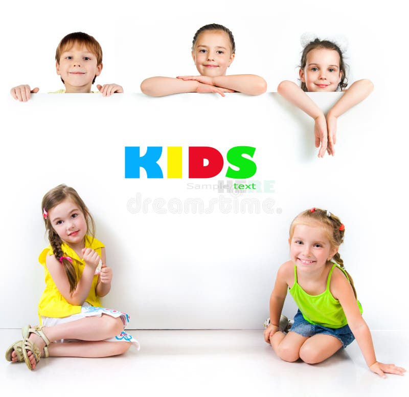 Cute little girls isolated stock images