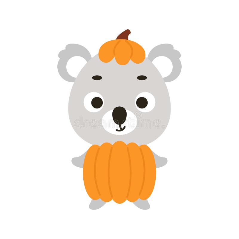 Cute Little Halloween Koala In A Pumpkin Costume Cartoon Animal cute-little-halloween-koala-in-a-pumpkin-costume-cartoon-animal