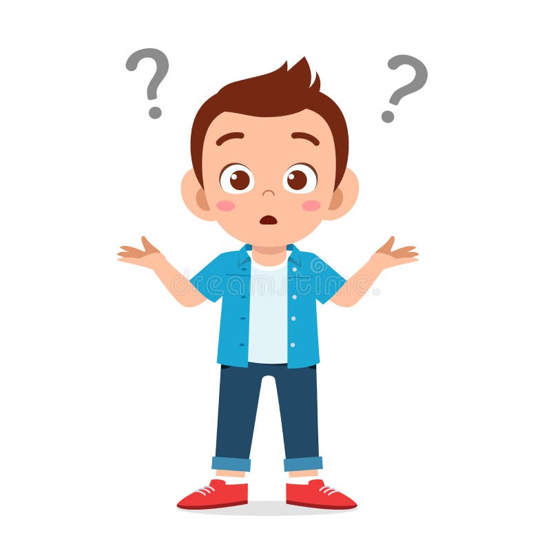 Free Cute Little Kid Boy Confused With Question Mark Stock Photography - 177079812