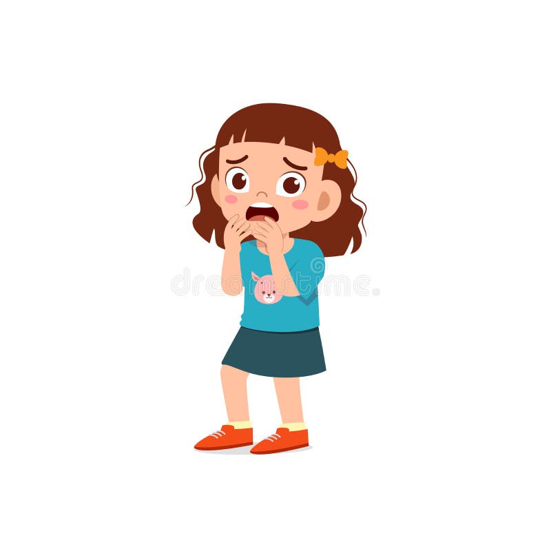 Cute Little Kid Girl Feeling Scared and Shocked Expression Gesture Stock  Vector - Illustration of terrified, feelings: 204493463