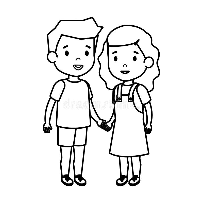Cute little kids couple stock vector. Illustration of cartoon - 143629982
