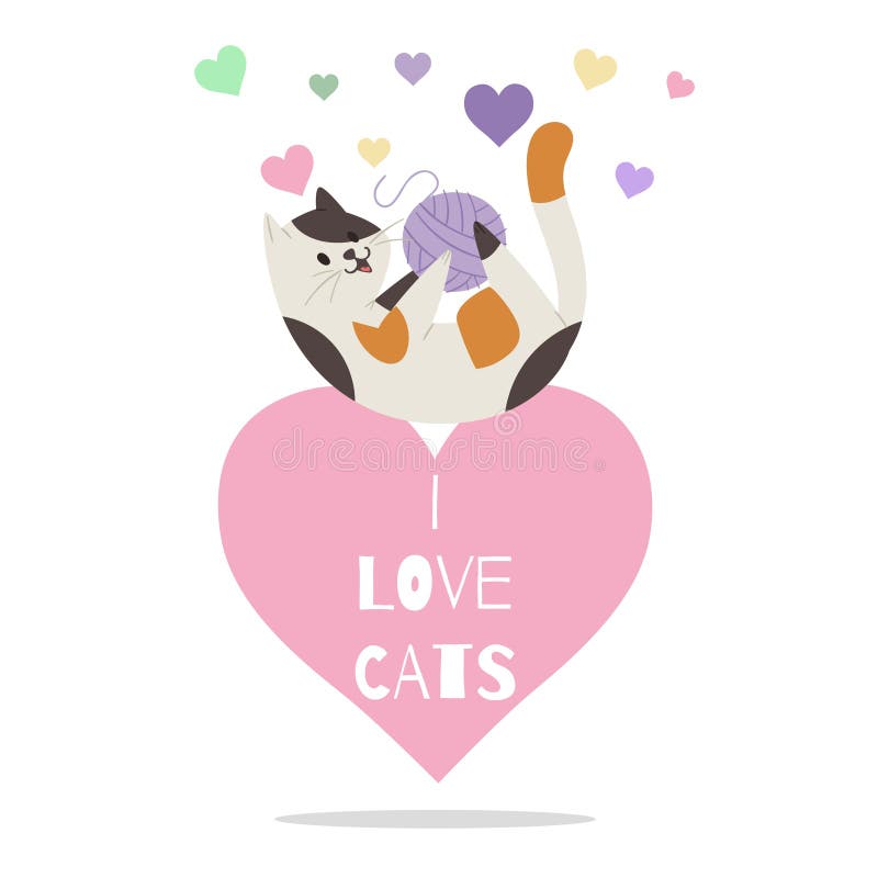 I love cats stock vector. Illustration of animal, mouth - 80465277