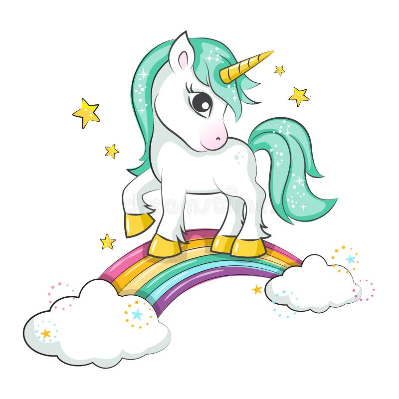 Cute Little Magical Unicorn. Stock Vector - Illustration of girl, babe: 102712965