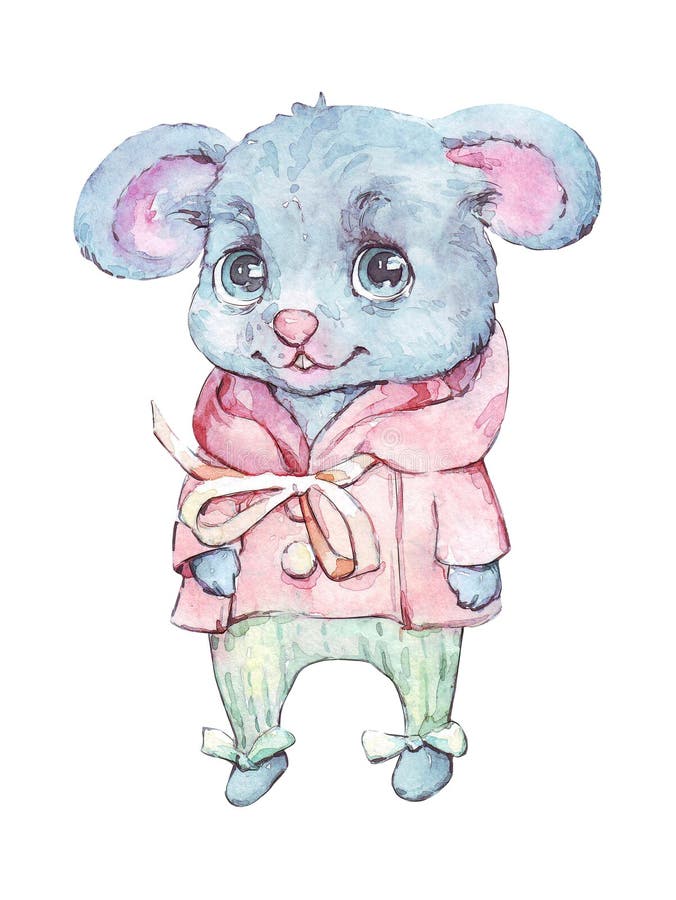 Little Cartoon Doctors Watercolor Stock Illustration - Illustration of