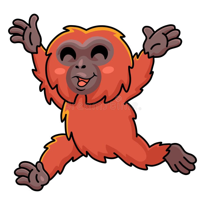 Cute Little Orangutan Cartoon Running Stock Vector Illustration of
