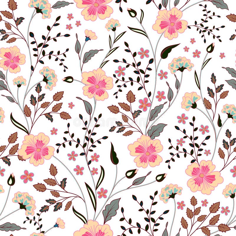 Cute Little Pink Flowers Seamless Pattern Background Vector Stock Vector Illustration Of Paper Leaf Cute Little Pink Flowers Seamless Pattern Background Vector Stock Vector Illustration Of Paper Leaf