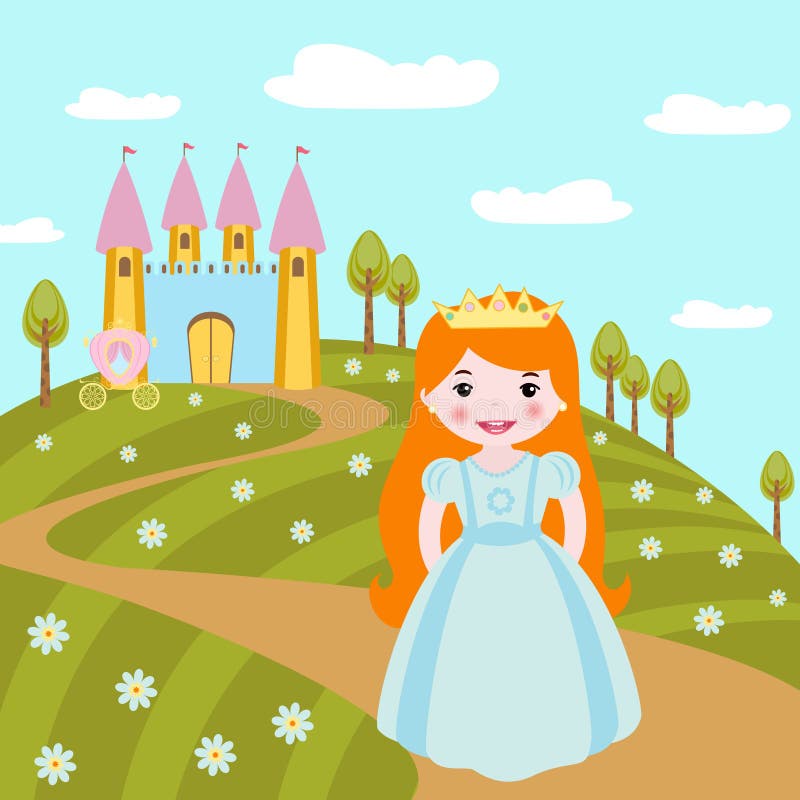 Cute little princess stock illustration