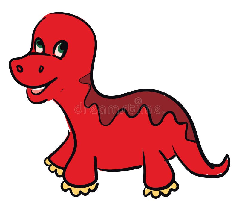 A Red Dinosaur Vector or Color Illustration Stock Vector - Illustration of  strong, force: 160156842