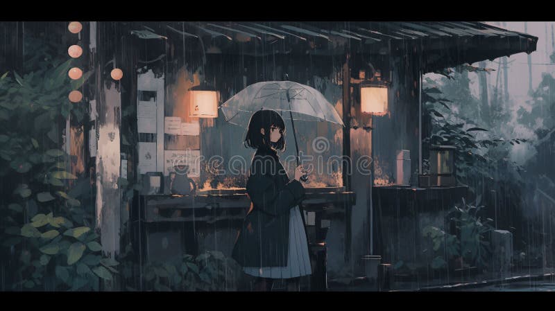 HD wallpaper: landscape, anime, rain, fantasy art | Wallpaper Flare