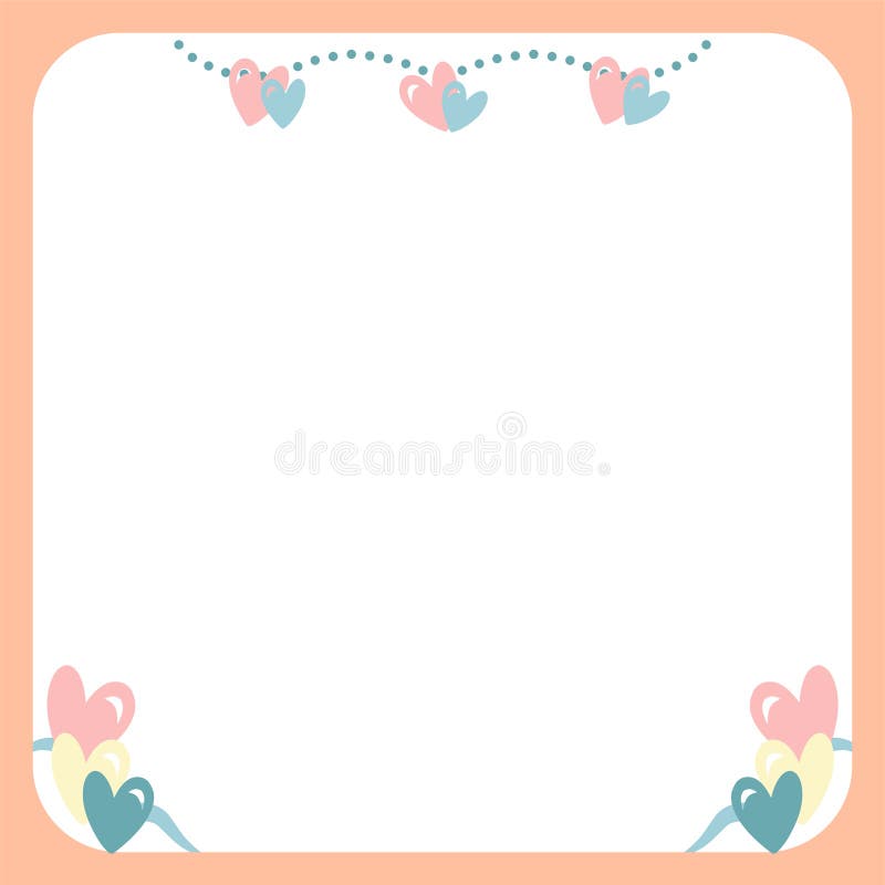 Cute Love Frame stock vector. Illustration of rainbow 272490248