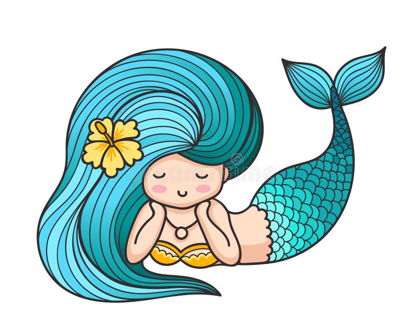Mermaid with Blue Hair Art - wide 5