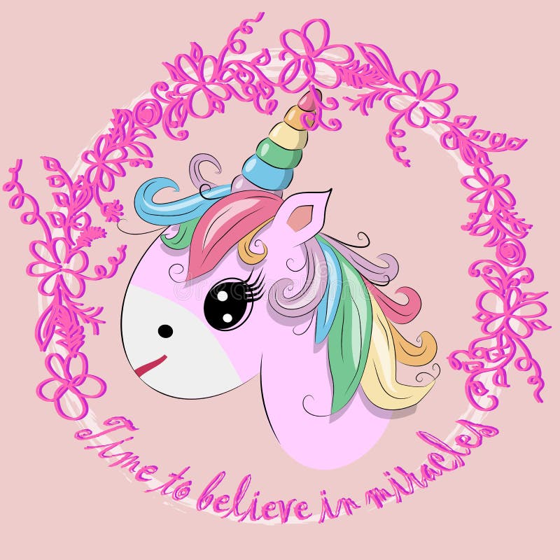 The Cute Magic Unicorn and Fairy Elements Collection Stock Illustration ...