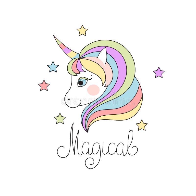 Cute Magical Unicorn Head vector illustration Cute Magical Unicorn Head vector illustration