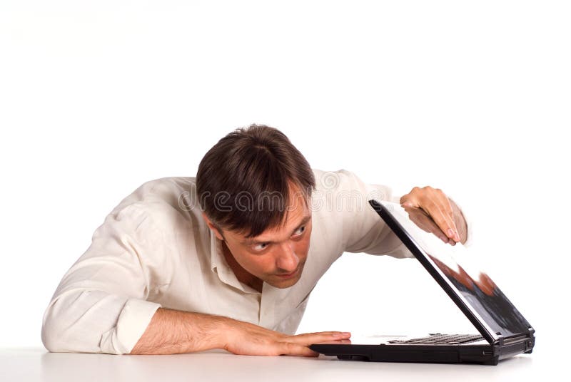 Cute man with laptop