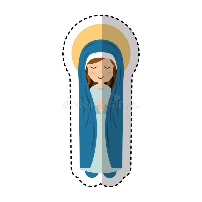 Cute mary virgin icon stock vector. Illustration of decoration - 88719560