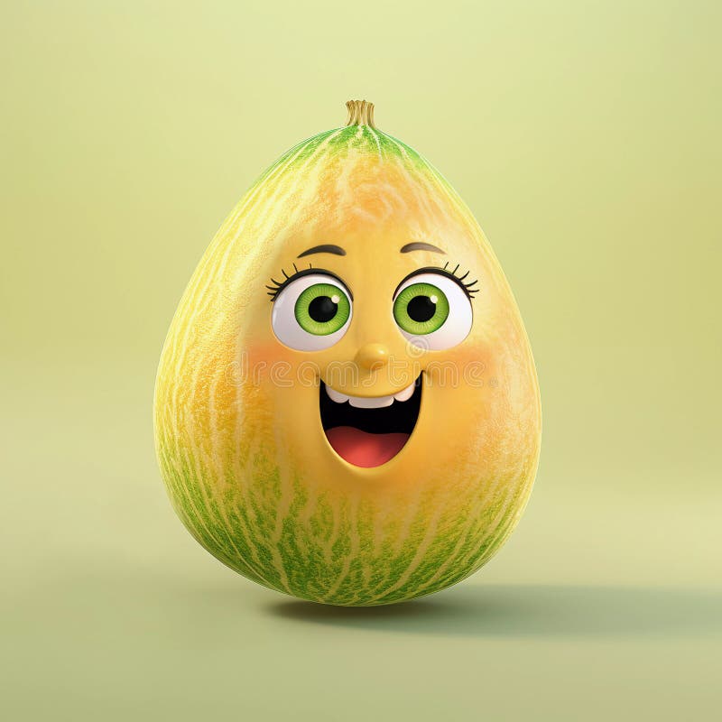 Cute Melon Happy Cartoon Character Stock Illustration Illustration of