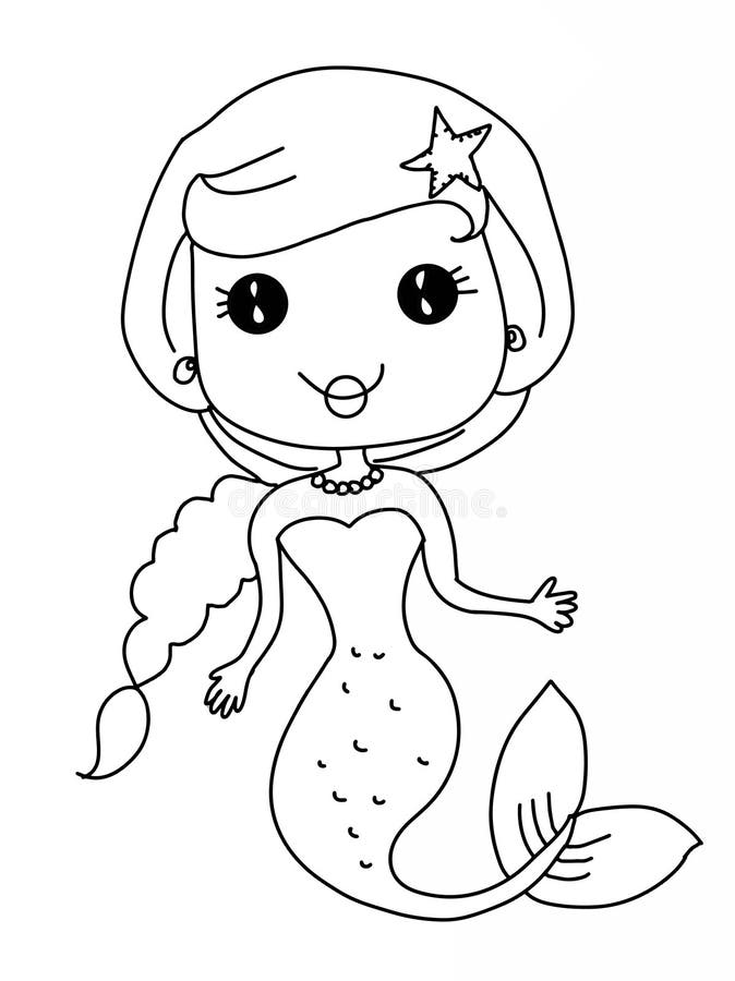 Cute Mermaid Cartoon White Background Cartoon Illustration Stock  Illustration - Illustration of pink, blue: 116426481