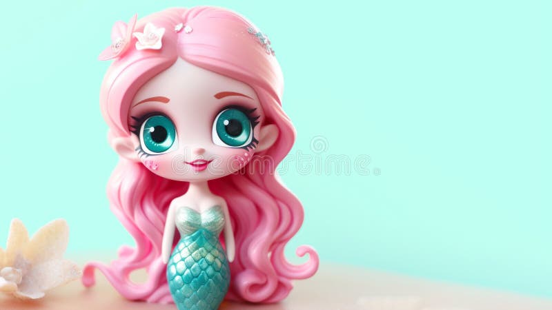 Blue Mermaid Doll with Long Hair - wide 4