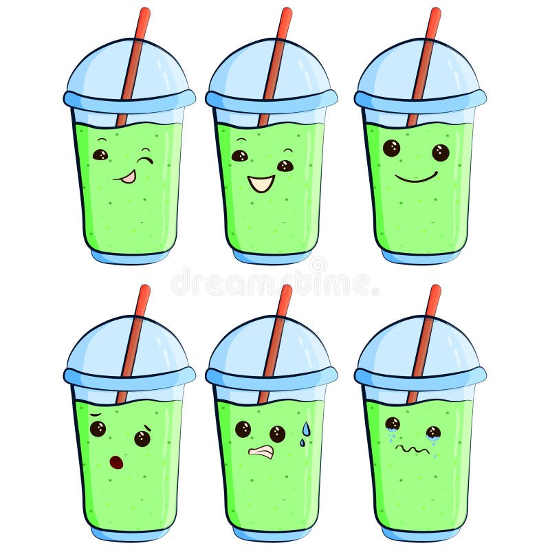 Cute milkshake vector royalty free illustration