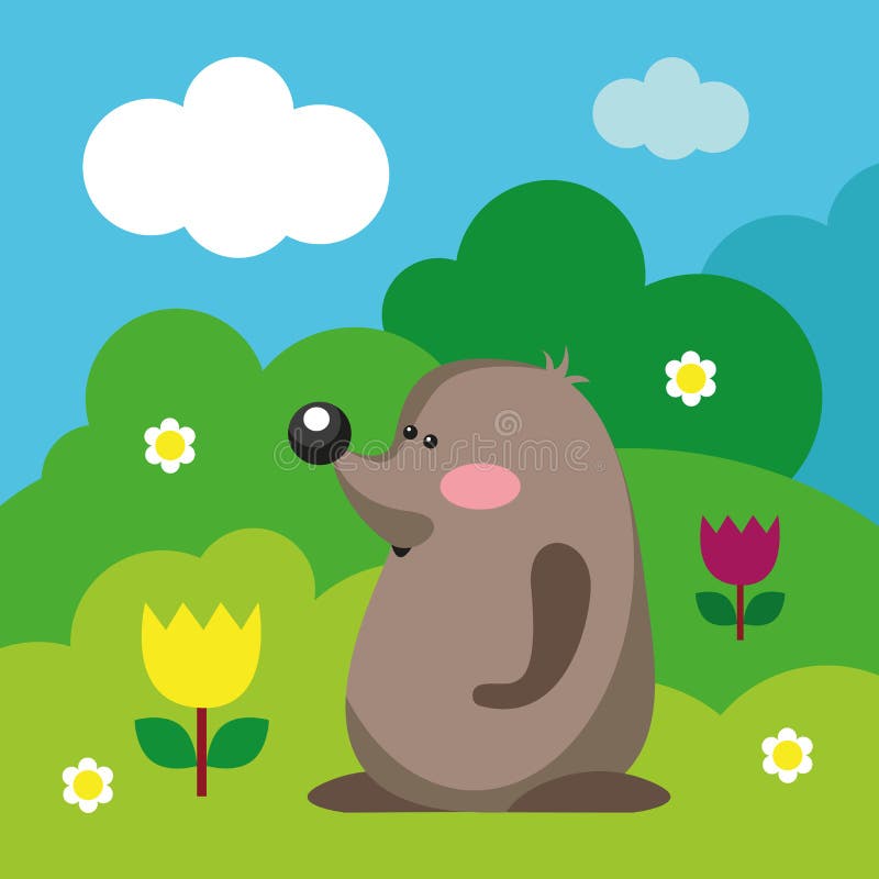 Cute mole vector illustration