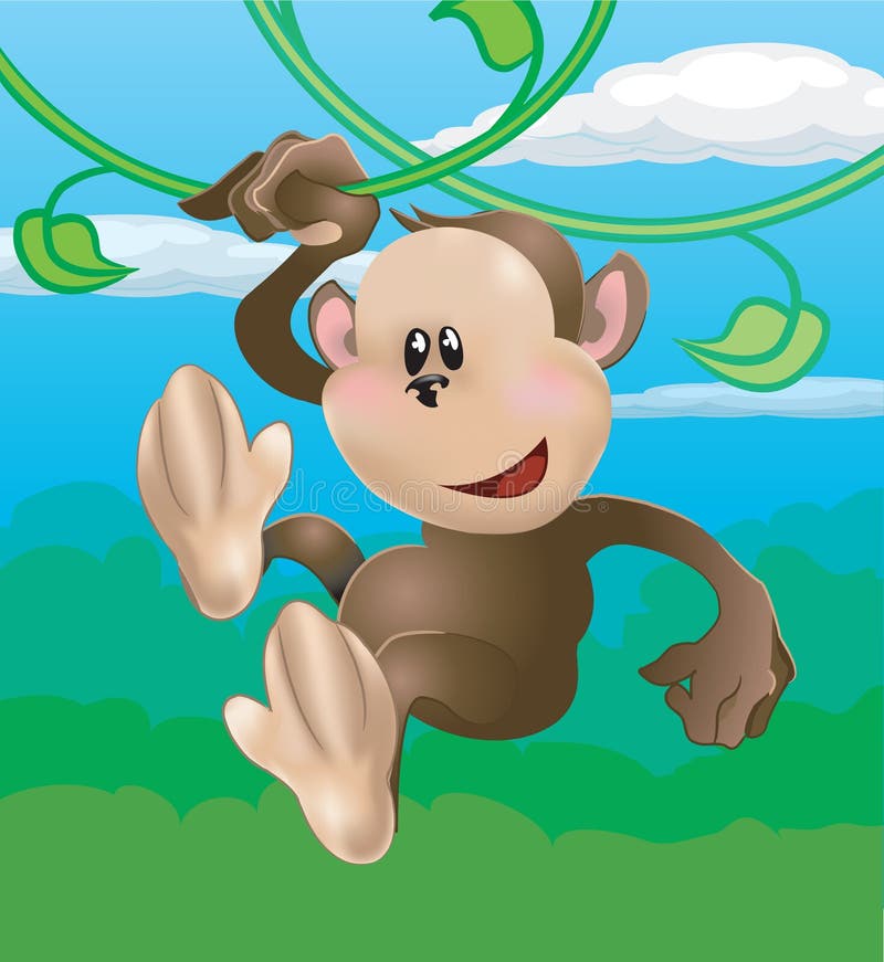 Cute monkey royalty free illustration