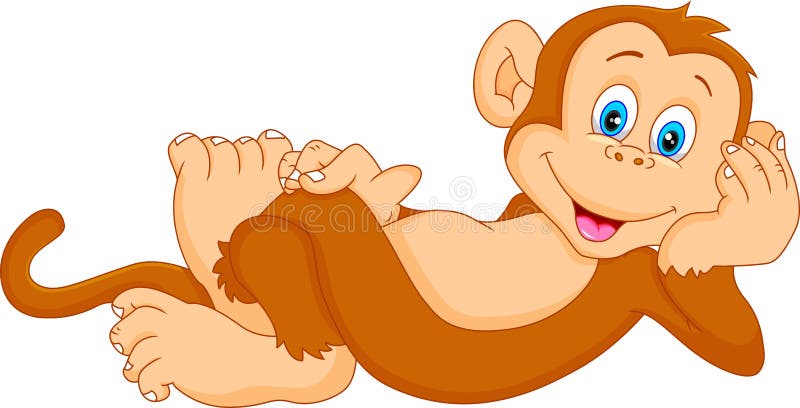 Cute monkey cartoon royalty free illustration